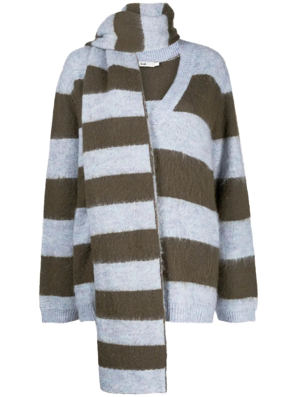 Stripe-Pattern V-Neck Jumper