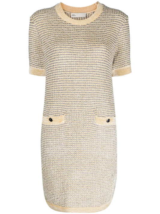 Velvet Striped Midi Dress