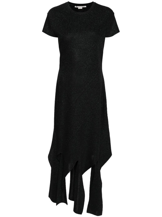 Lurex Ribbed-Knit Midi Dress