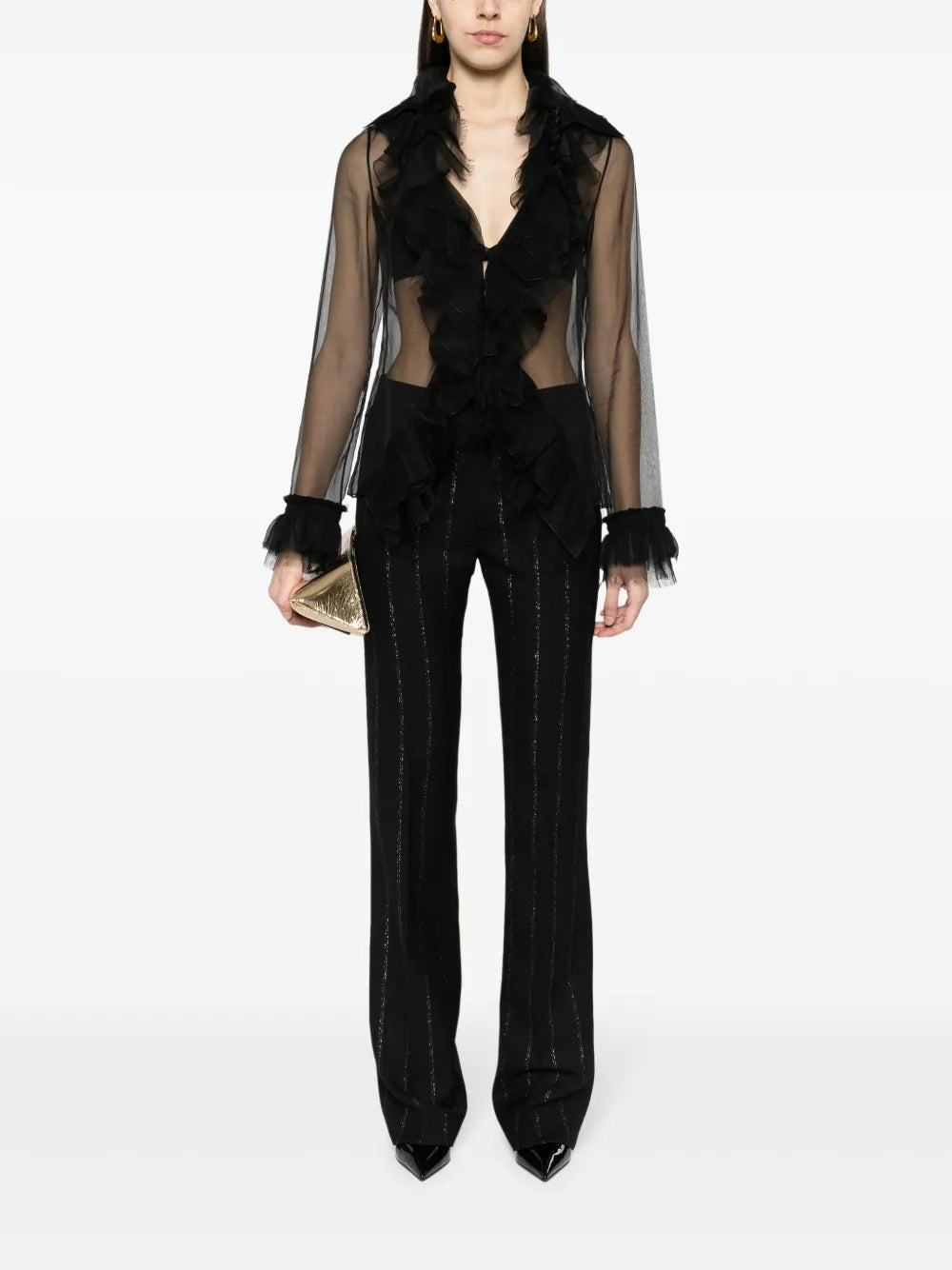 Lurex Pinstriped Trousers