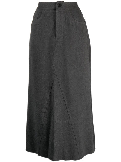 High-Waisted Panelled Midi Skirt