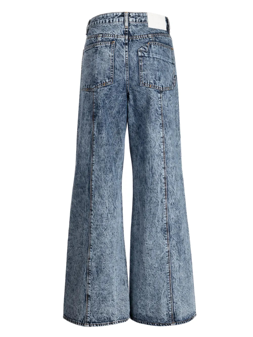 Logo-Patch Belted Wide-Leg Jeans