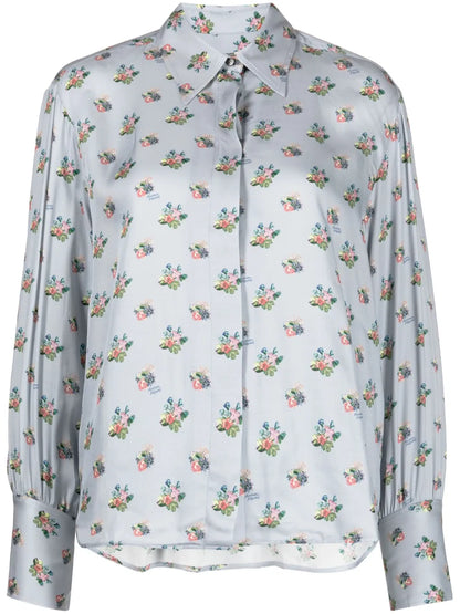 Floral-Print Twill Shirt
