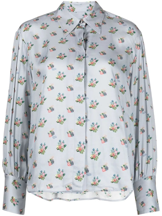 Floral-Print Twill Shirt