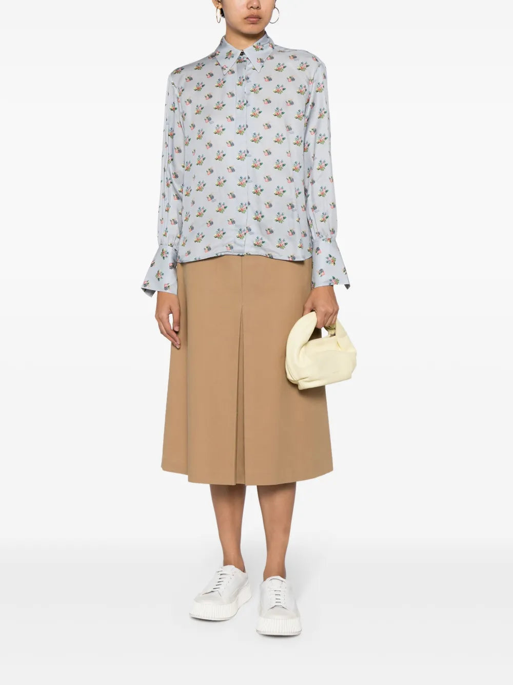 Floral-Print Twill Shirt