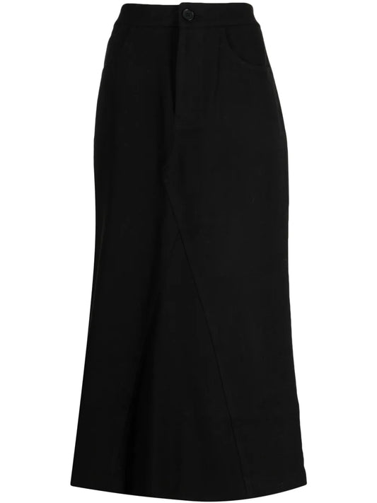 High-Waisted Panelled Midi Skirt