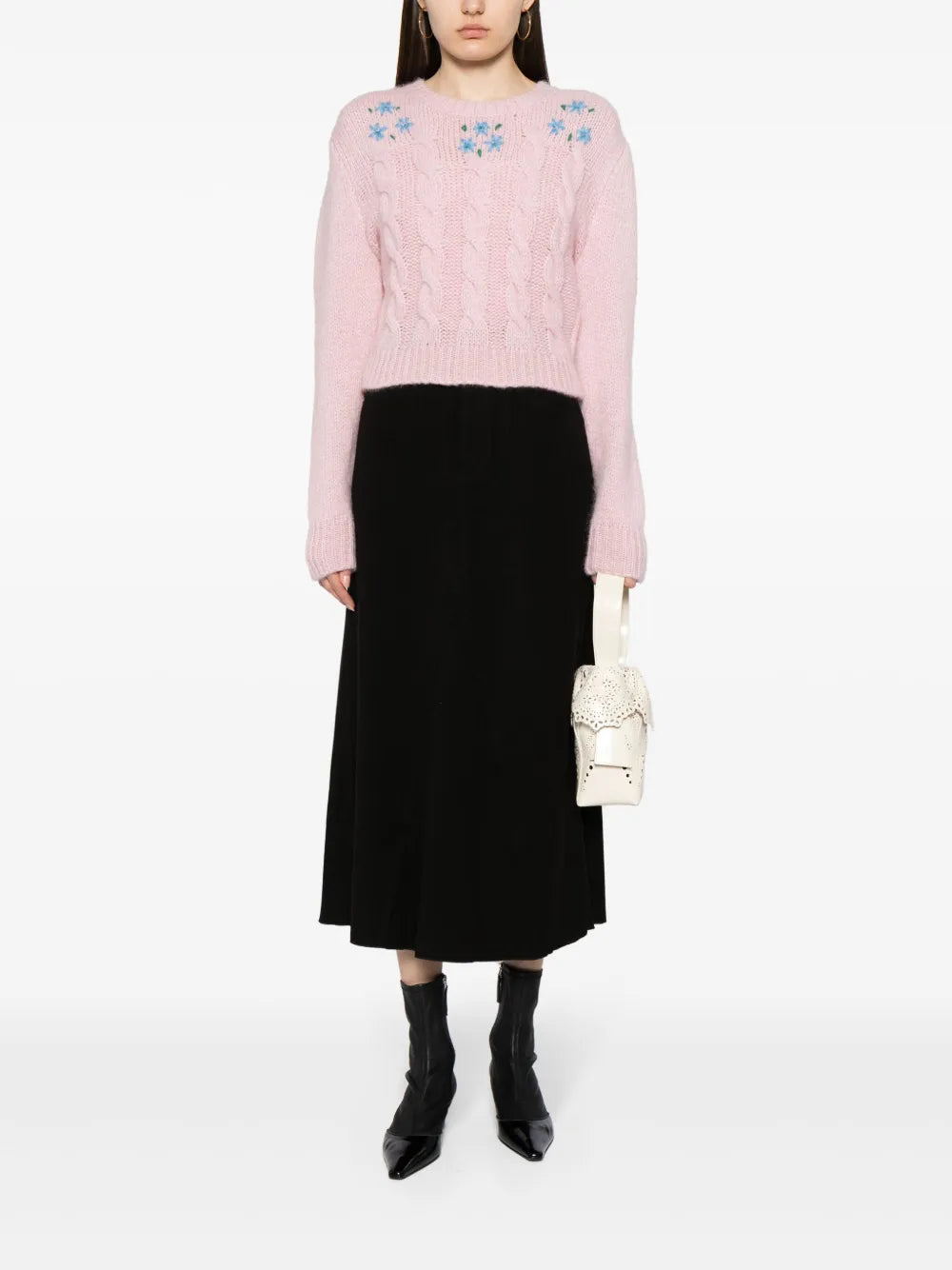 High-Waisted Panelled Midi Skirt