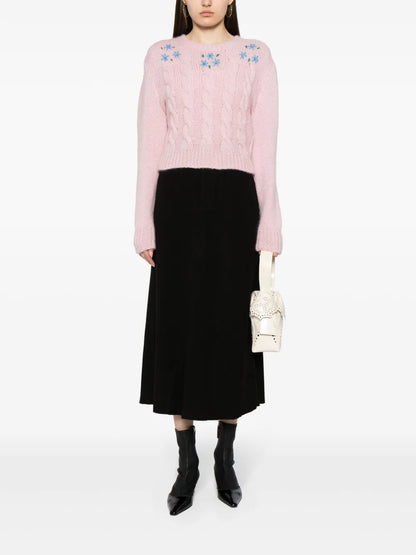 High-Waisted Panelled Midi Skirt