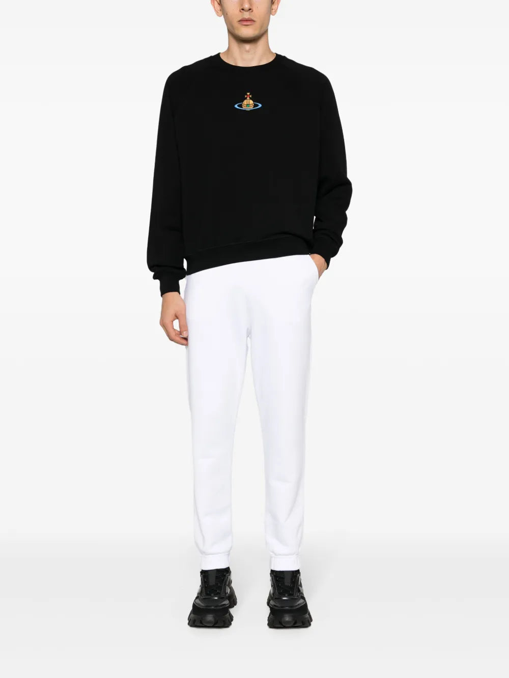Orb-Embroidered Cotton Track Pants