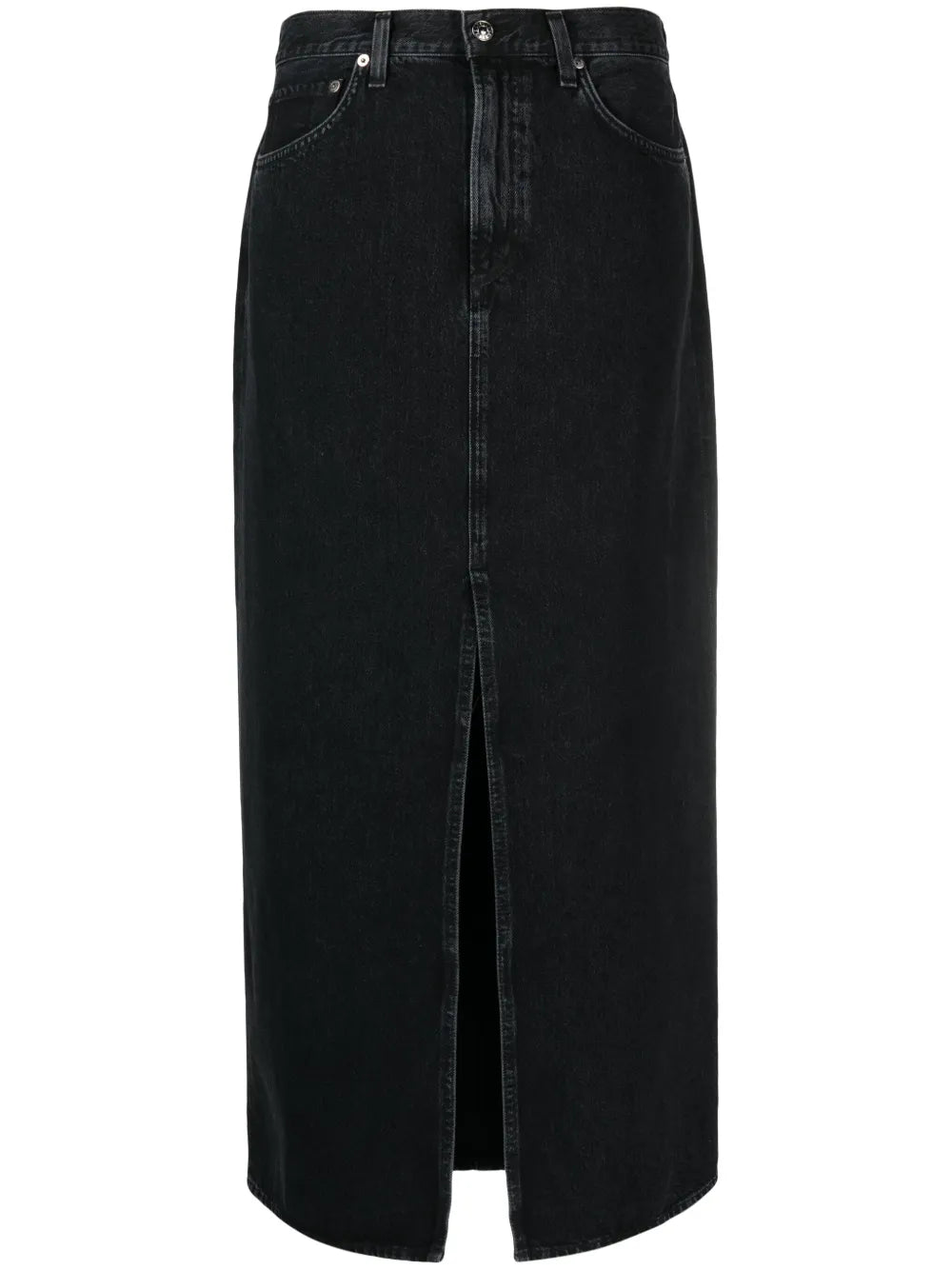 Mid-Rise Denim Skirt