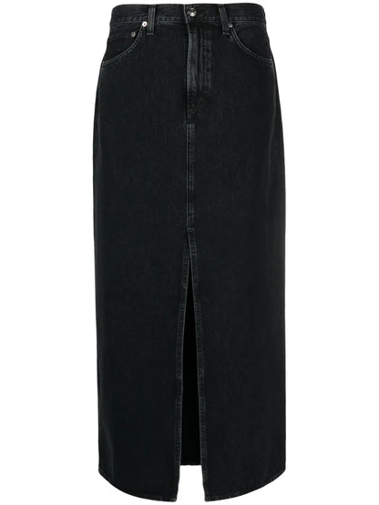 Mid-Rise Denim Skirt