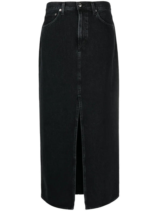 Mid-Rise Denim Skirt