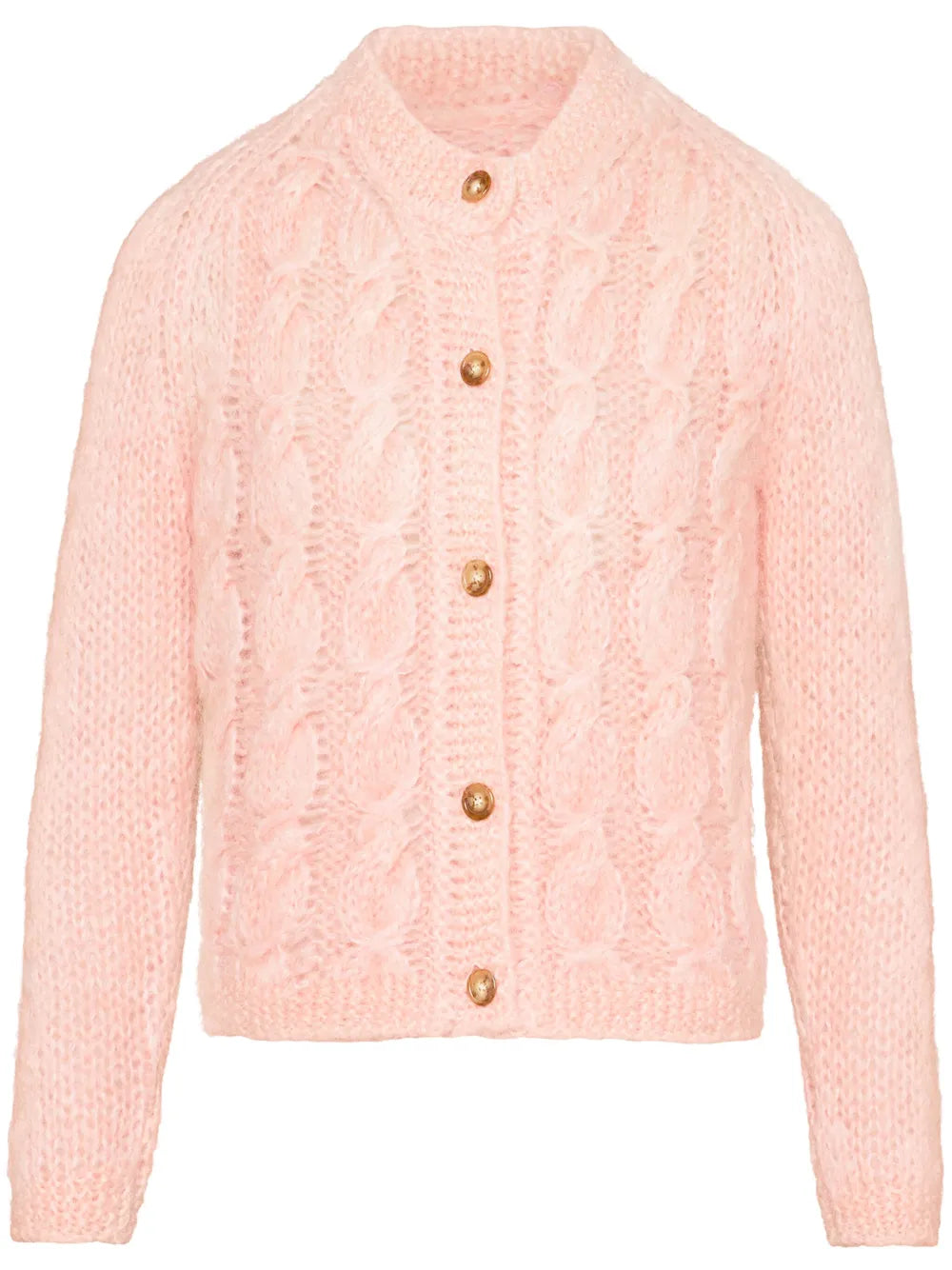 Faded Cable-Knit Cardigan