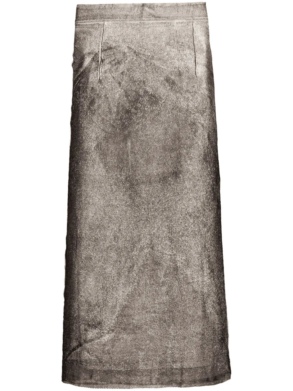 Serigraphic-Print Silk Skirt