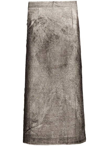Serigraphic-Print Silk Skirt