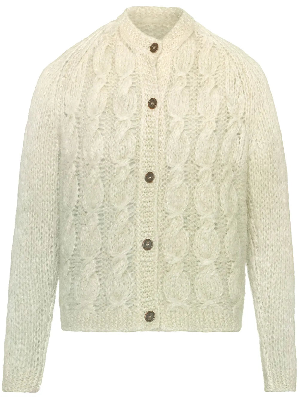 Faded Cable-Knit Cardigan