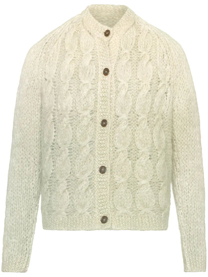 Faded Cable-Knit Cardigan