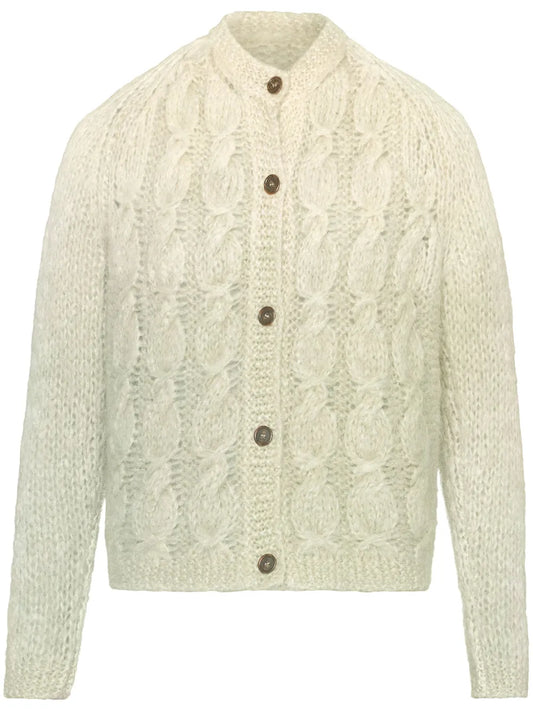 Faded Cable-Knit Cardigan
