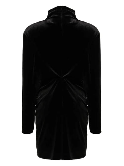 Gathered Velvet Minidress