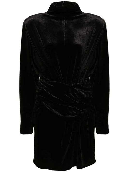 Gathered Velvet Minidress