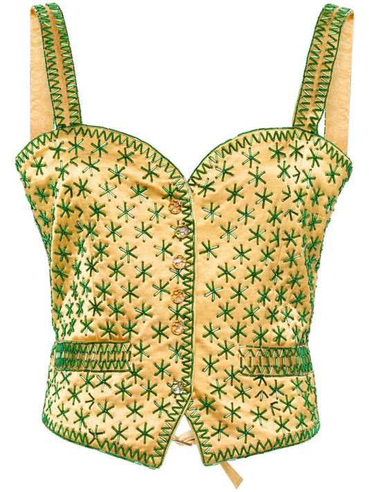Embroidered-Design Tank Top