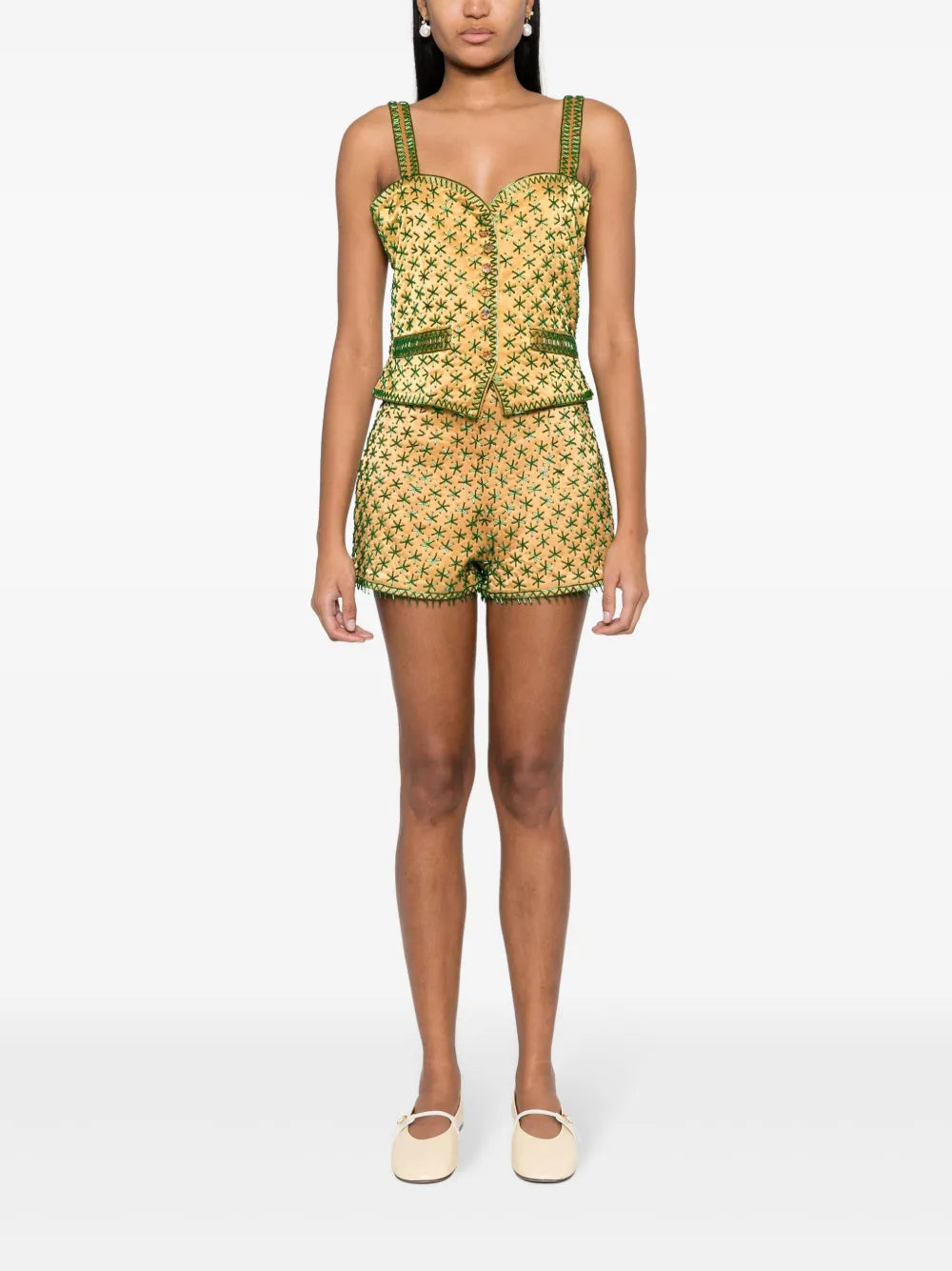 Embroidered-Design Tank Top