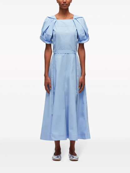 Collapsed Bloom Belted Midi Dress