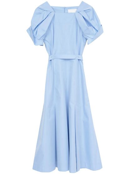 Collapsed Bloom Belted Midi Dress