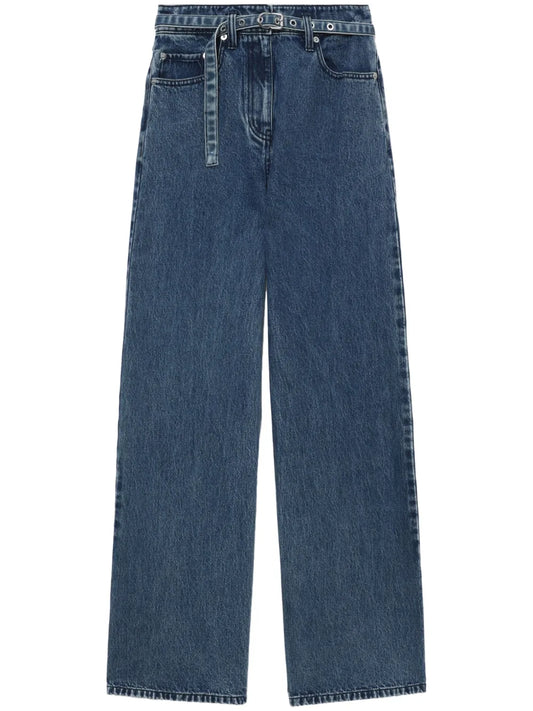 Belted Wide-Leg Jeans
