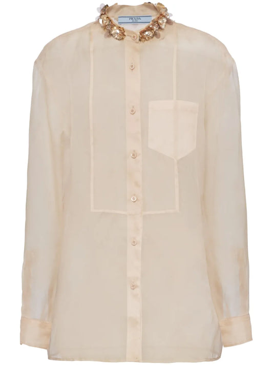 Embroidered Organza Shirt