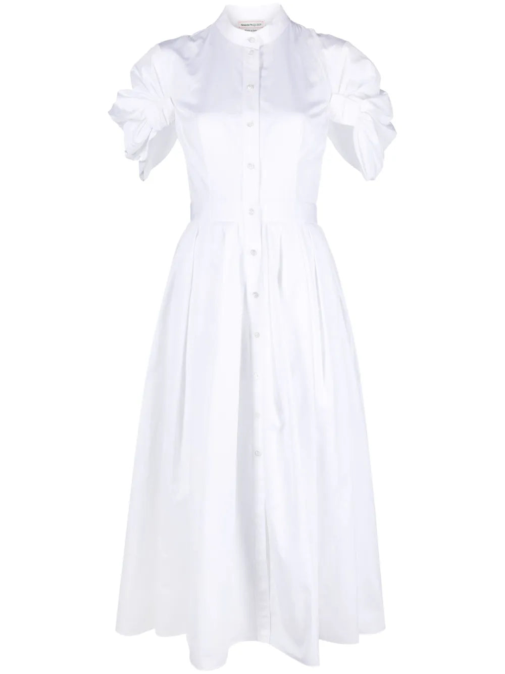 Ruched Cotton Shirtdress