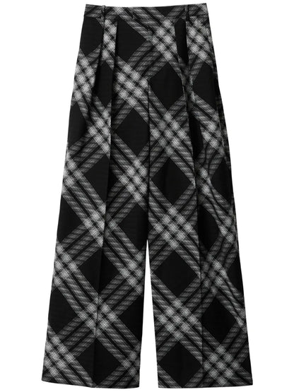 Vintage Check Wool Trousers