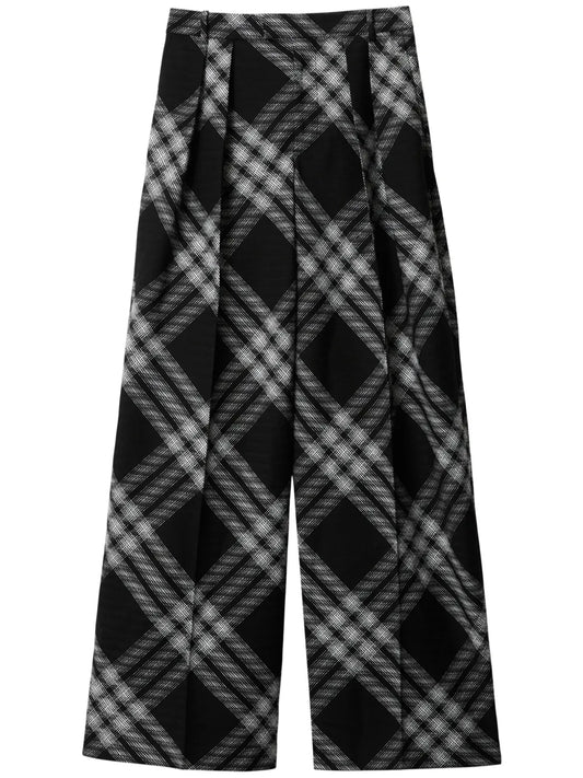 Vintage Check Wool Trousers