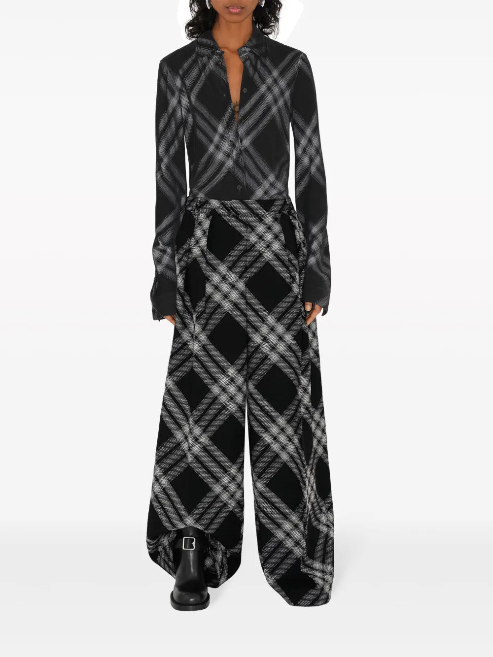 Vintage Check Wool Trousers
