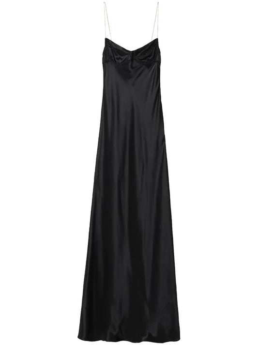 Chain-Straps Silk Dress