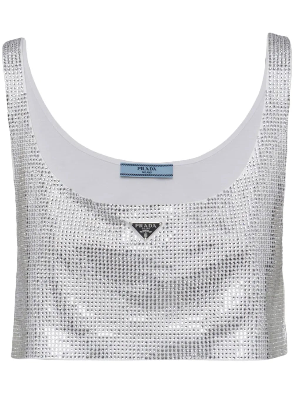 Rhinestone-Embellished Crop Top