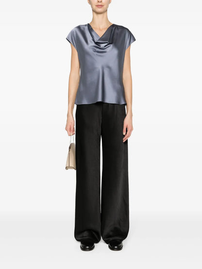 Straight-Leg Satin Trousers