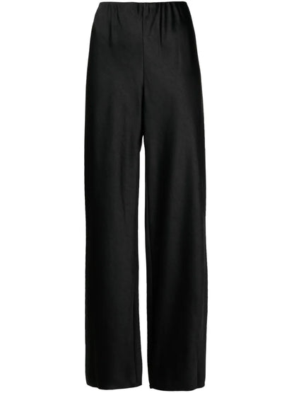 Straight-Leg Satin Trousers