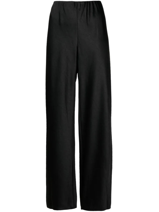 Straight-Leg Satin Trousers