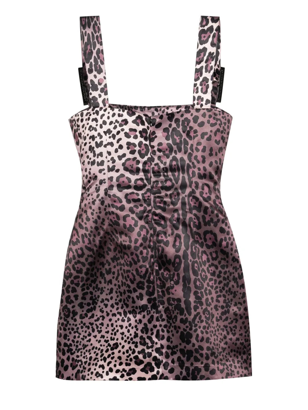 Leopardess Print Satin Mini Dress