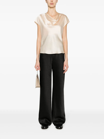 Cowl-Neck Silk Blouse