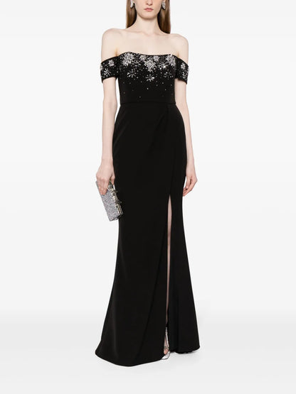 Off-Shoulder Embellished Gown