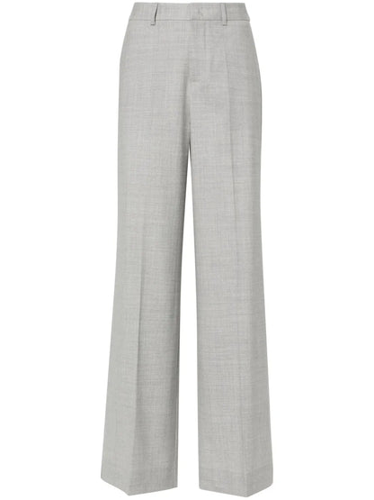 Pressed-Crease Wide-Leg Pants