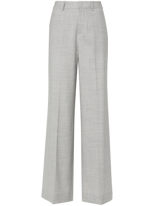 Pressed-Crease Wide-Leg Pants