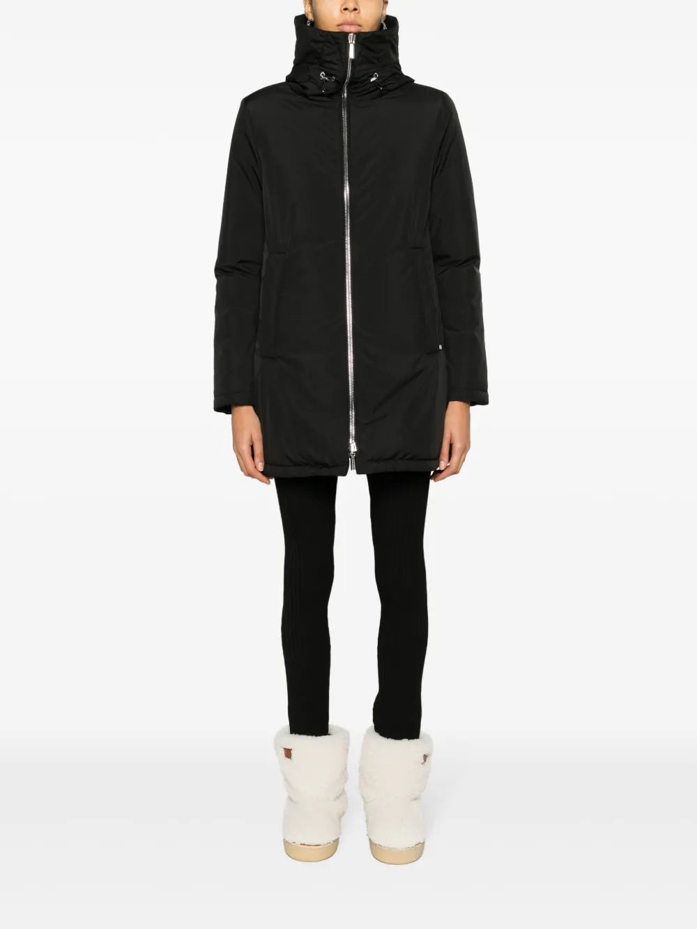 Down-Feather Padded Zip-Up Jacket