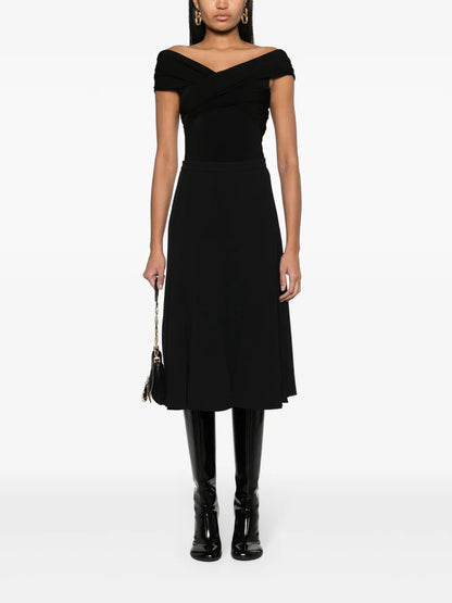 Pleated A-Line Skirt