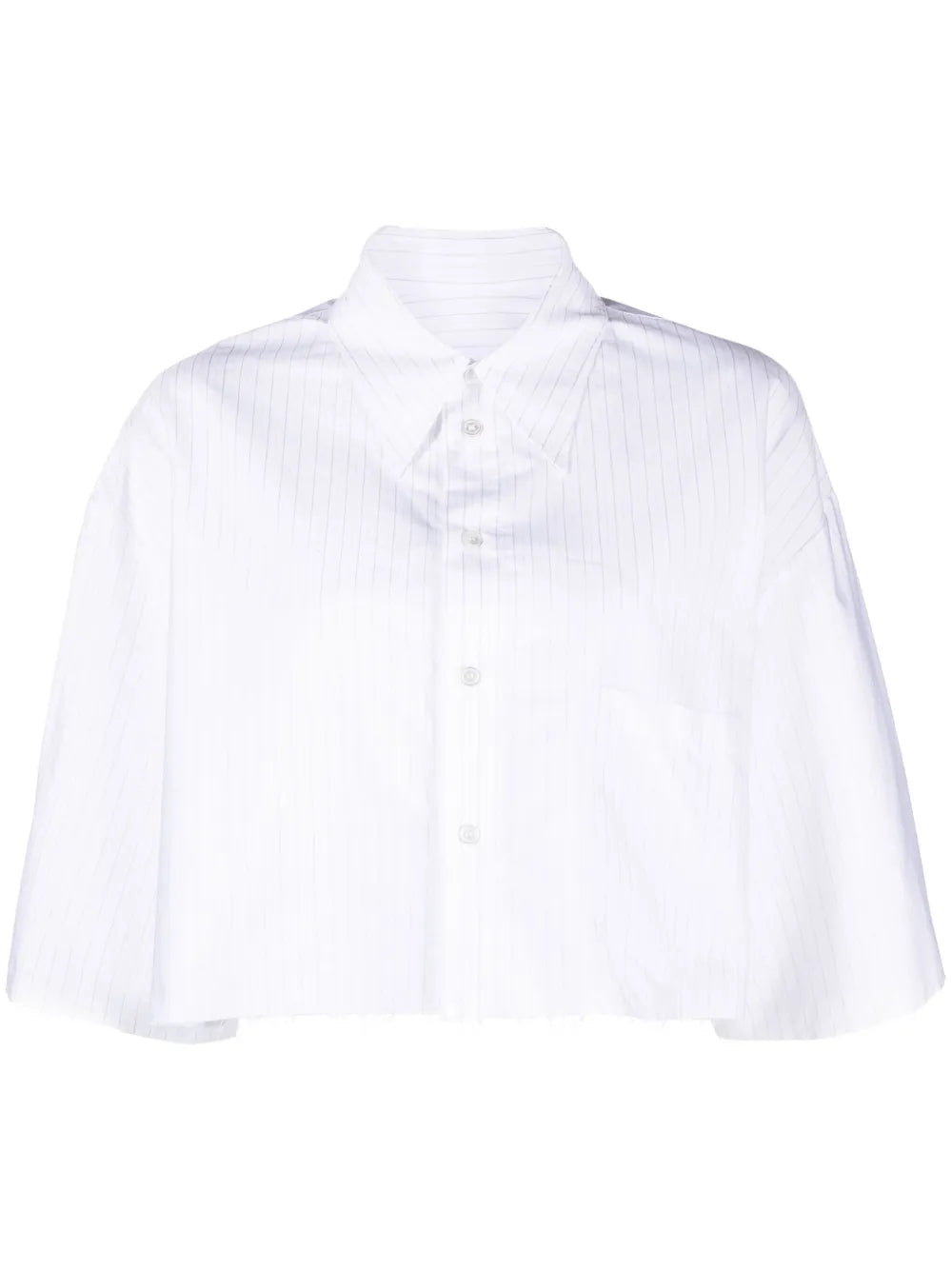Cropped Pinstriped Poplin Shirt