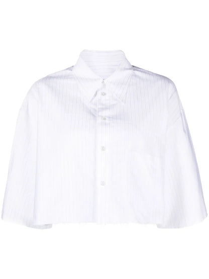 Cropped Pinstriped Poplin Shirt