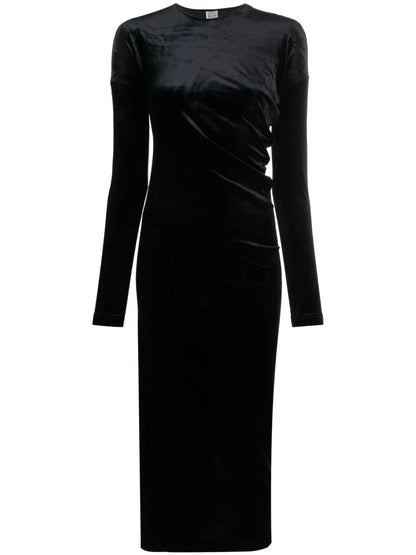 Twisted Velvet Midi Dress