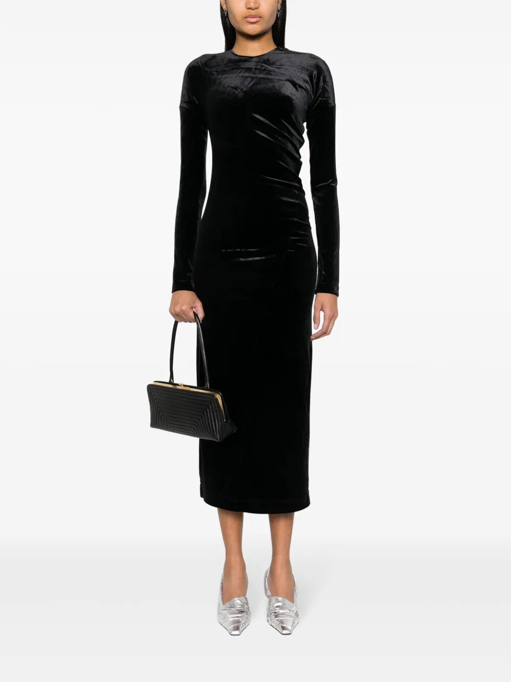 Twisted Velvet Midi Dress